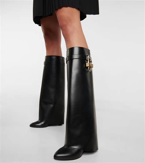 givenchy shark lock fold over boots|givenchy shark lock inspired boots.